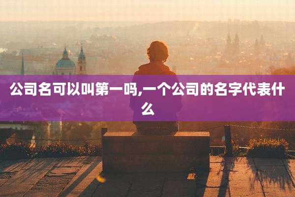 公司名可以叫第一吗,一个公司的名字代表什么
