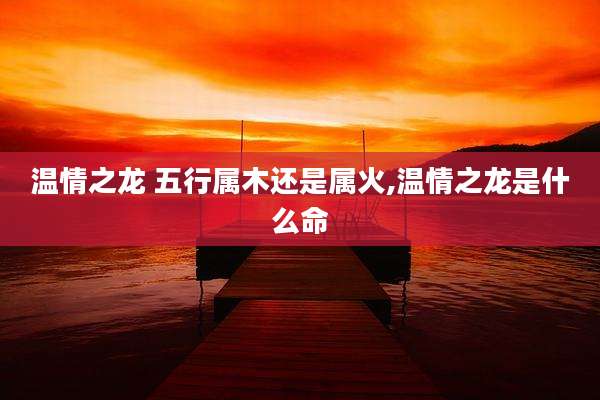 温情之龙 五行属木还是属火,温情之龙是什么命