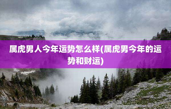 属虎男人今年运势怎么样(属虎男今年的运势和财运)