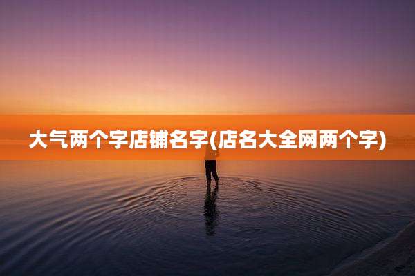 大气两个字店铺名字(店名大全网两个字)