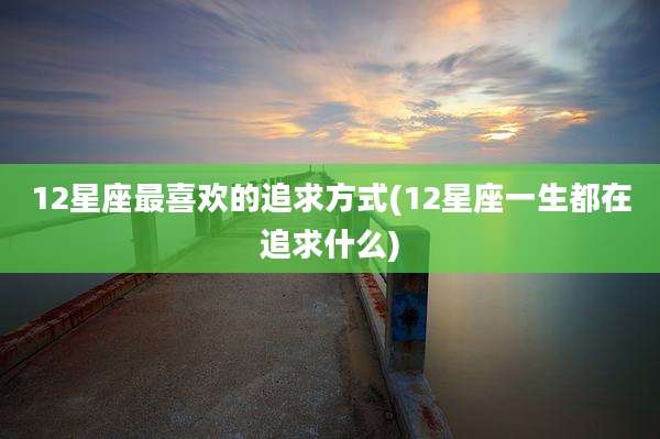 12星座最喜欢的追求方式(12星座一生都在追求什么)