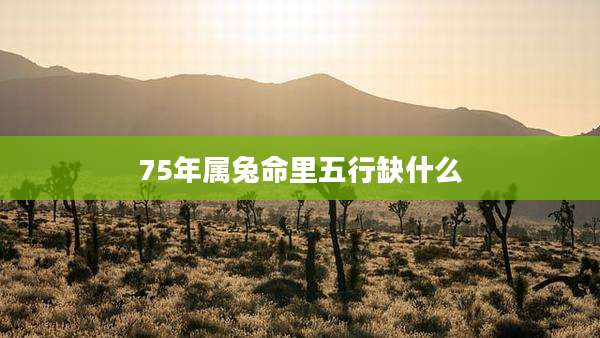 75年属兔命里五行缺什么