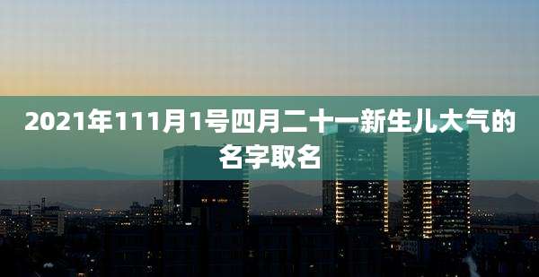 2021年111月1号四月二十一新生儿大气的名字取名