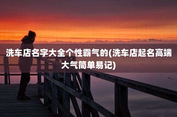 洗车店名字大全个性霸气的(洗车店起名高端大气简单易记)