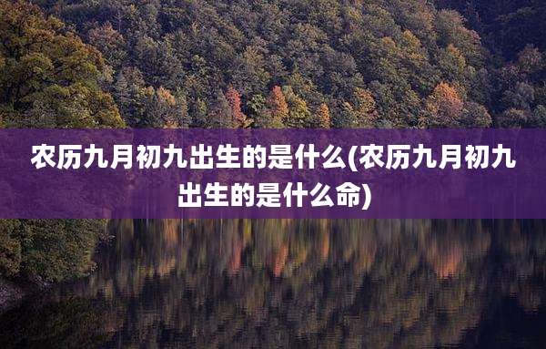 农历九月初九出生的是什么(农历九月初九出生的是什么命)