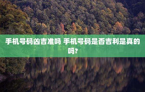 手机号码凶吉准吗 手机号码是否吉利是真的吗?