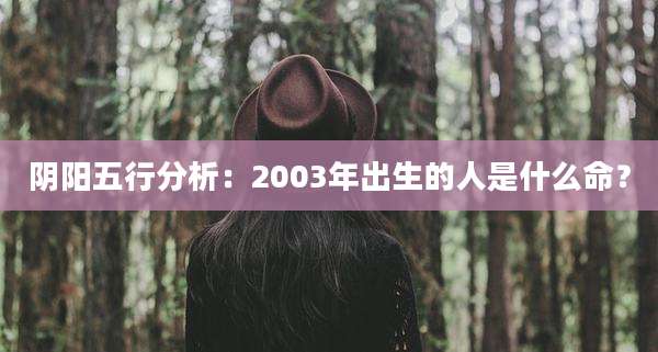 阴阳五行分析:2003年出生的人是什么命?