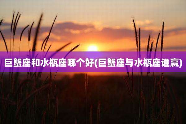 巨蟹座和水瓶座哪个好(巨蟹座与水瓶座谁赢)