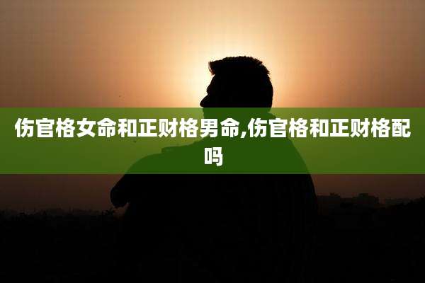 伤官格女命和正财格男命,伤官格和正财格配吗