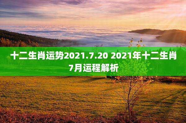 十二生肖运势2021.7.20 2021年十二生肖7月运程解析