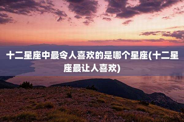 十二星座中最令人喜欢的是哪个星座(十二星座最让人喜欢)