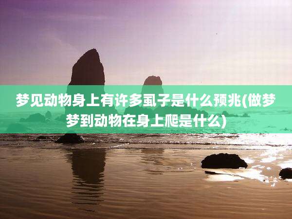 梦见动物身上有许多虱子是什么预兆(做梦梦到动物在身上爬是什么)