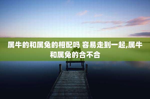 属牛的和属兔的相配吗 容易走到一起,属牛和属兔的合不合
