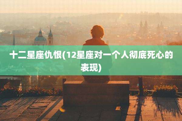 十二星座仇恨(12星座对一个人彻底死心的表现)