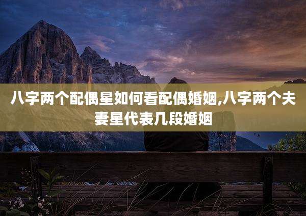 八字两个配偶星如何看配偶婚姻,八字两个夫妻星代表几段婚姻