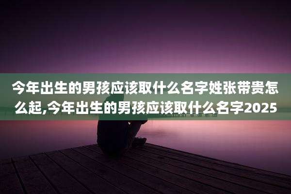 今年出生的男孩应该取什么名字姓张带贵怎么起,今年出生的男孩应该取什么名字2025