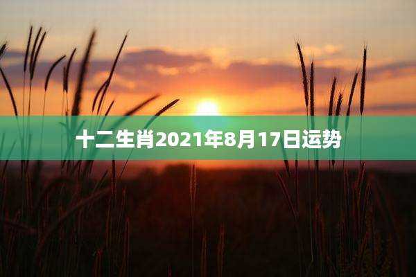十二生肖2021年8月17日运势