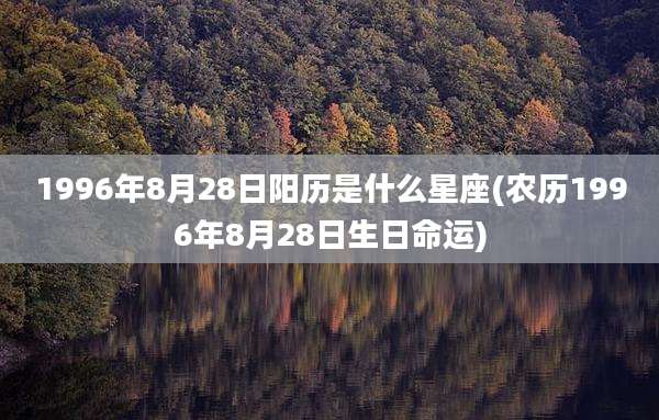 1996年8月28日阳历是什么星座(农历1996年8月28日生日命运)