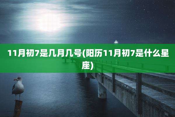 11月初7是几月几号(阳历11月初7是什么星座)