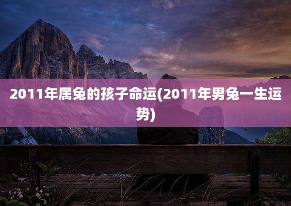 2011年属兔的孩子命运(2011年男兔一生运势)