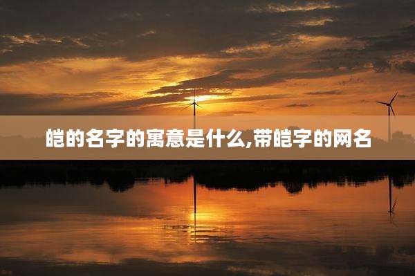 皑的名字的寓意是什么,带皑字的网名