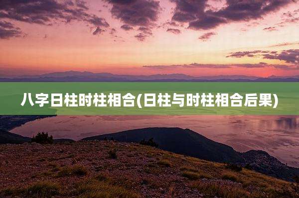 八字日柱时柱相合(日柱与时柱相合后果)