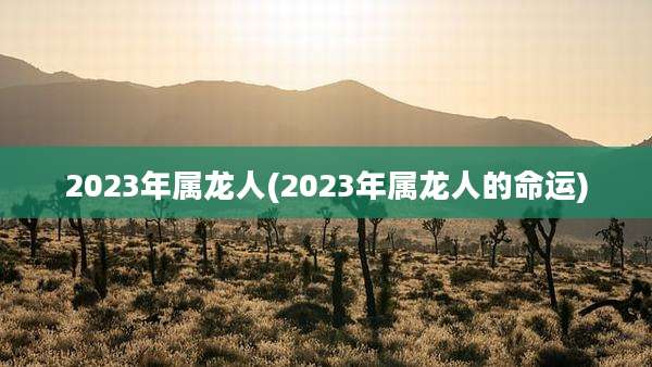2023年属龙人(2023年属龙人的命运)