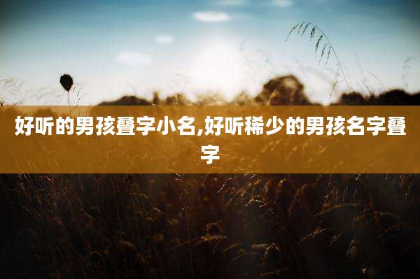 好听的男孩叠字小名,好听稀少的男孩名字叠字