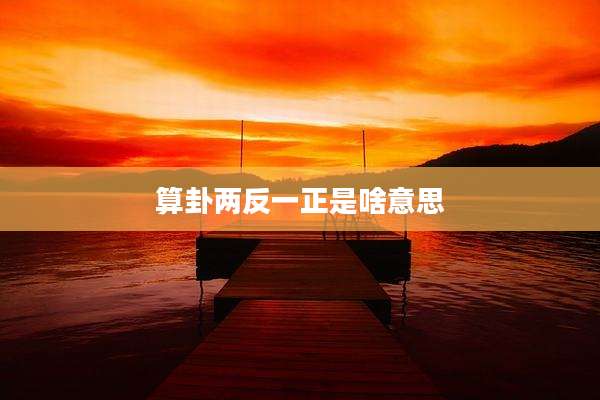 算卦两反一正是啥意思