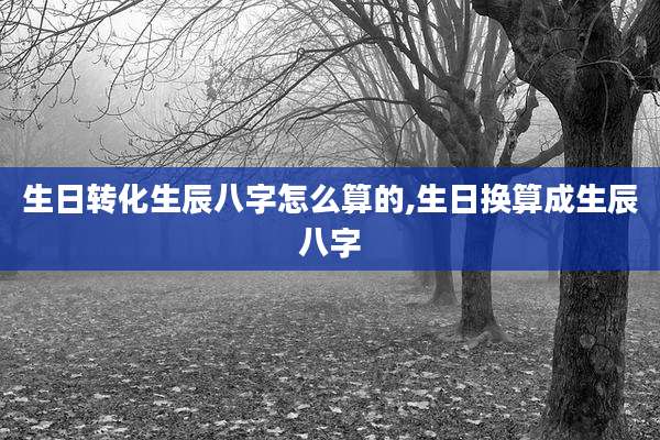 生日转化生辰八字怎么算的,生日换算成生辰八字