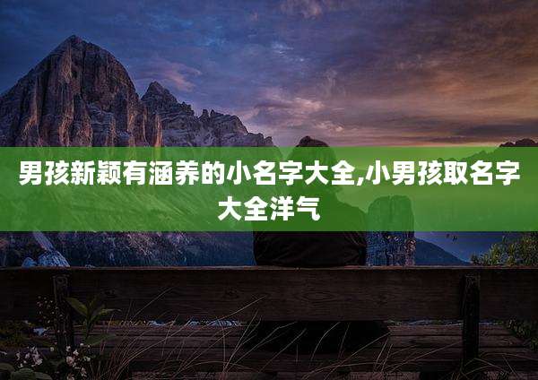 男孩新颖有涵养的小名字大全,小男孩取名字大全洋气