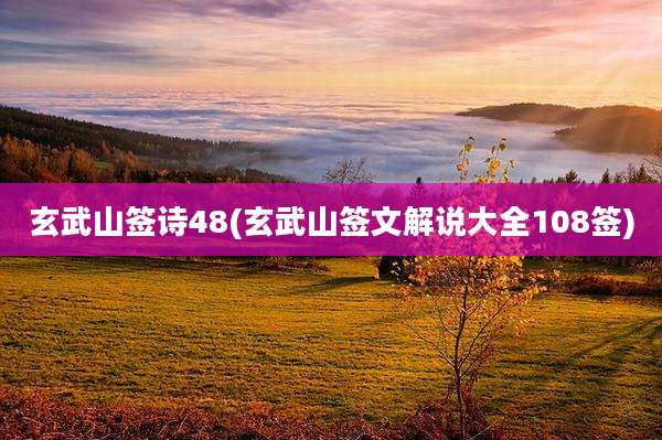 玄武山签诗48(玄武山签文解说大全108签)