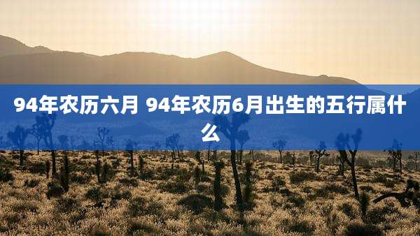 94年农历六月 94年农历6月出生的五行属什么