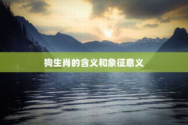狗生肖的含义和象征意义
