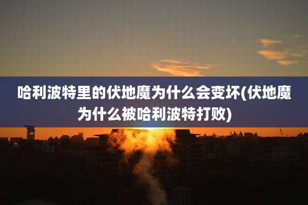 哈利波特里的伏地魔为什么会变坏(伏地魔为什么被哈利波特打败)