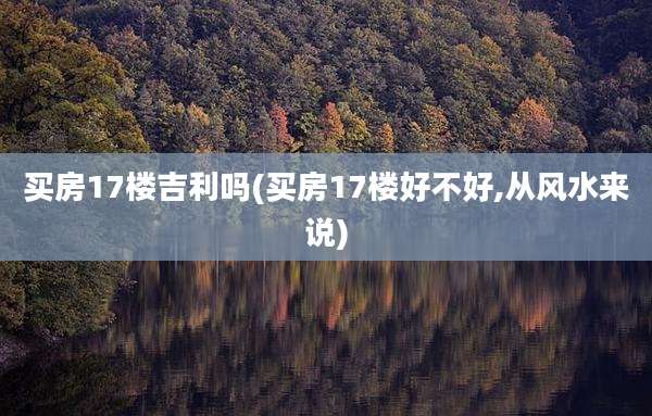 买房17楼吉利吗(买房17楼好不好,从风水来说)