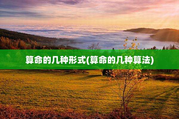 算命的几种形式(算命的几种算法)