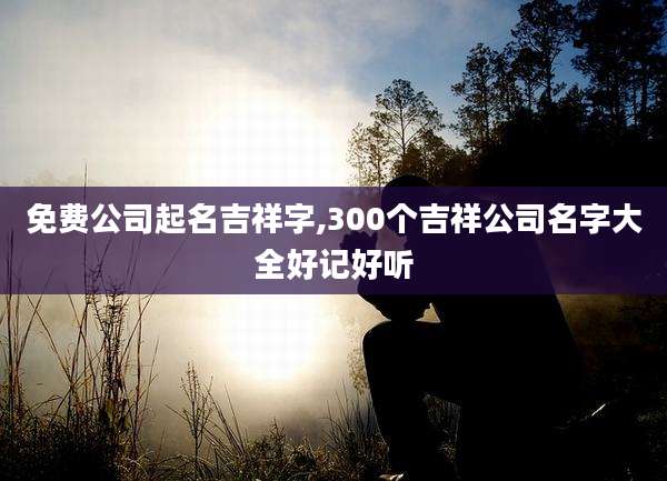 免费公司起名吉祥字,300个吉祥公司名字大全好记好听