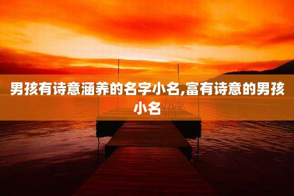 男孩有诗意涵养的名字小名,富有诗意的男孩小名