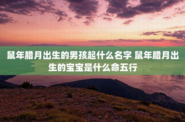 鼠年腊月出生的男孩起什么名字 鼠年腊月出生的宝宝是什么命五行