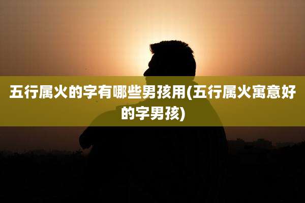 五行属火的字有哪些男孩用(五行属火寓意好的字男孩)