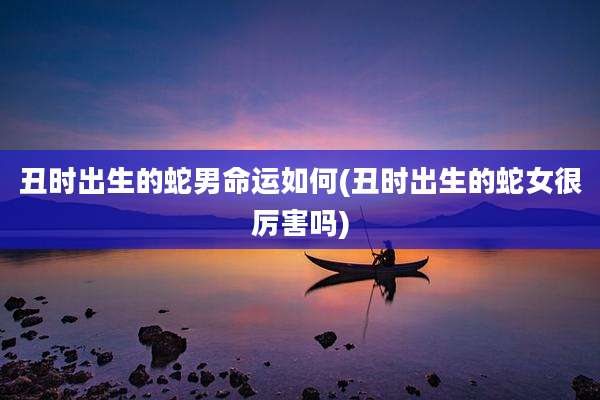 丑时出生的蛇男命运如何(丑时出生的蛇女很厉害吗)