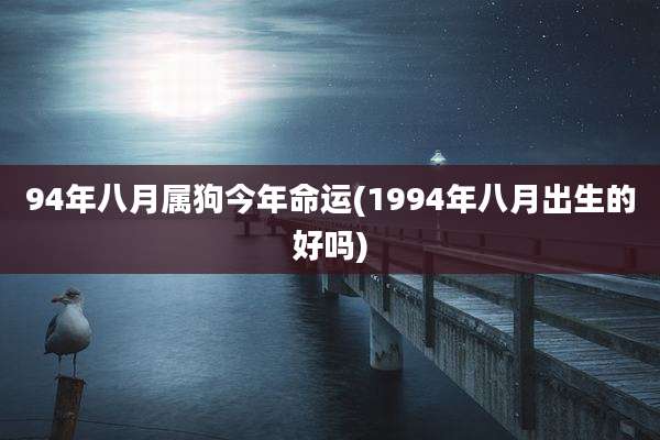 94年八月属狗今年命运(1994年八月出生的好吗)