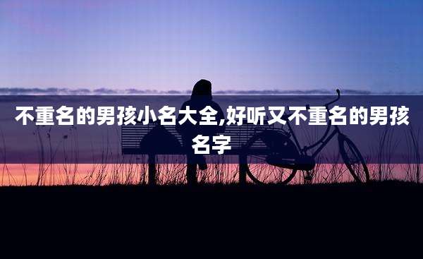 不重名的男孩小名大全,好听又不重名的男孩名字