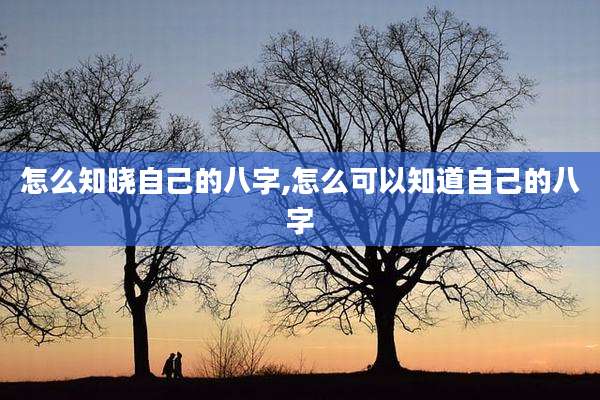 怎么知晓自己的八字,怎么可以知道自己的八字