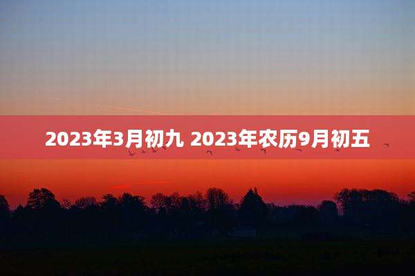 2023年3月初九 2023年农历9月初五