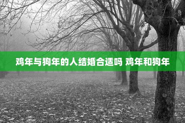 鸡年与狗年的人结婚合适吗 鸡年和狗年