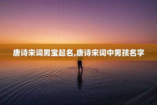 唐诗宋词男宝起名,唐诗宋词中男孩名字