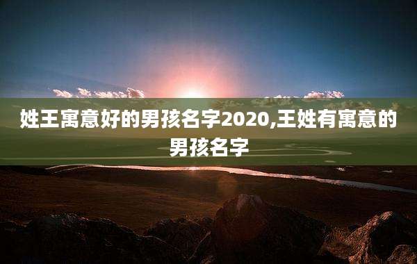 姓王寓意好的男孩名字2020,王姓有寓意的男孩名字