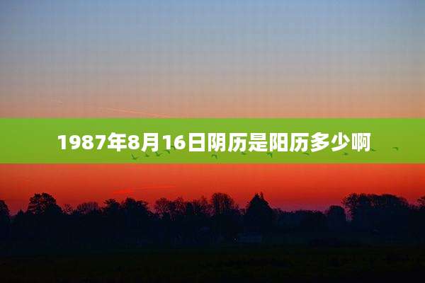 1987年8月16日阴历是阳历多少啊